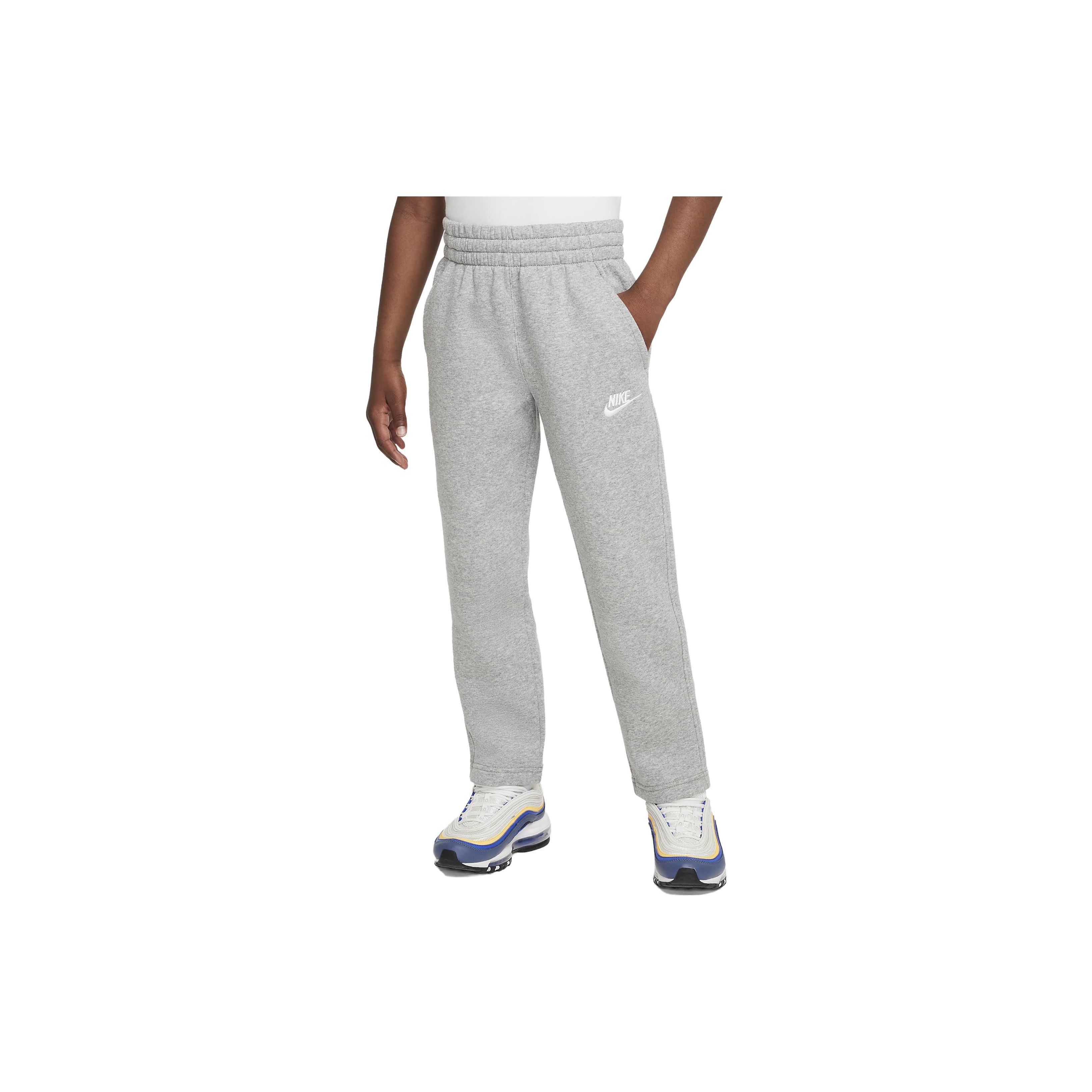 Nike Men's Light/Gray Kids Sportswear Club Fleece Logo Embroidered Straight Leg Knit Sweatpants Kids Bottoms - Fd3010-063 Cm