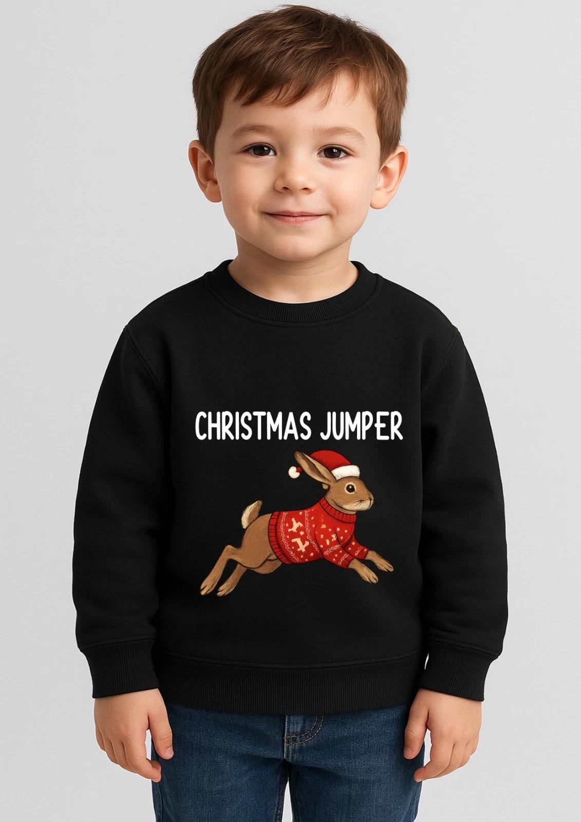 Christmas Jumper Hare Kids Unisex Christmas Jumper/T-Shirt For Festive Season S