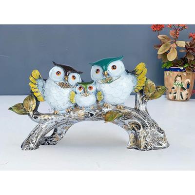 Handicrafted Decorative Owl Family Sitting On Tree Showpiece For Home Decor/Office/Shelf Table/Desktop/Living Room Decor