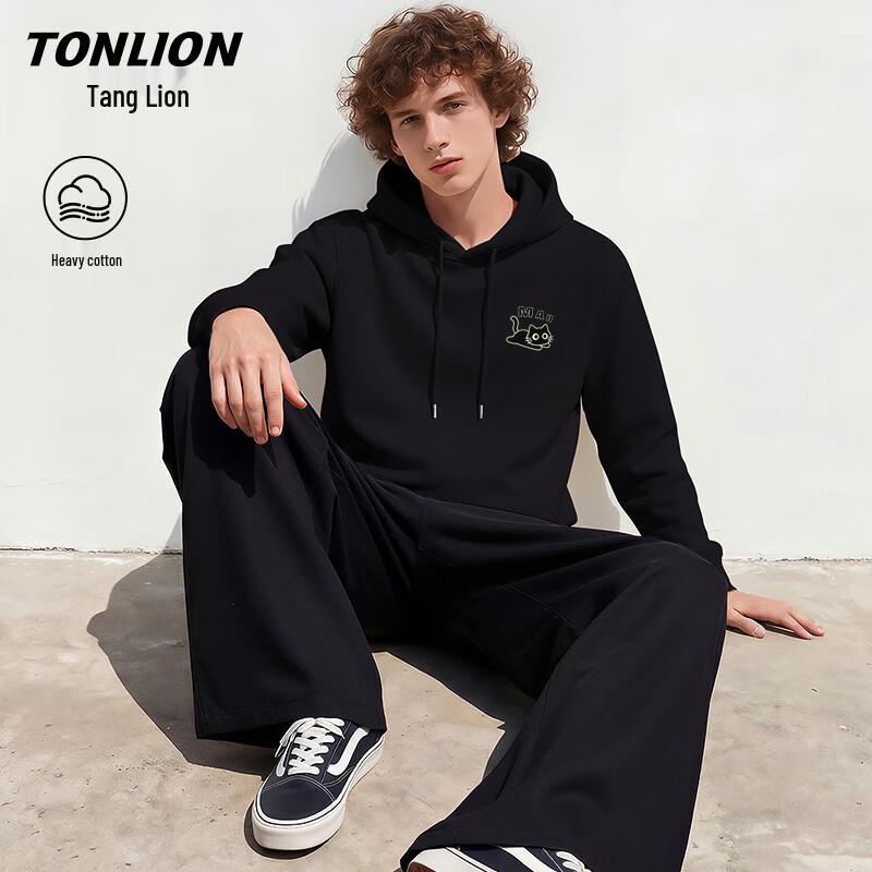 TonLion Men's Heavyweight Casual Hooded Sweatshirt