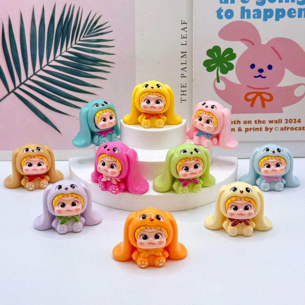10pcs/Set Mini Wakuku Figure Toy Rabbit Figurine Desktop Decoration Model Ornaments Toys Boys Girls Christmas Gifts