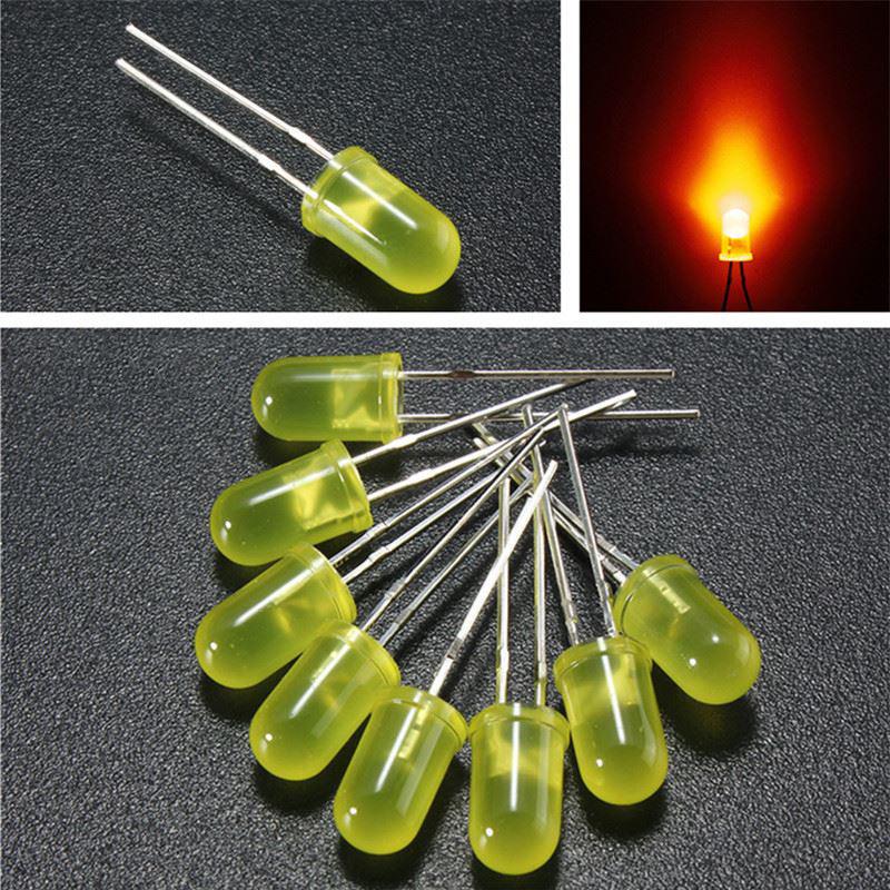 3mm & 5mm Multicolor LED Diode Pack: Red, Green, Yellow, Blue, White - Straight Plug Lamp Beads Components.