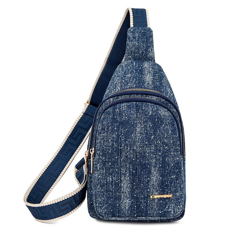 

Женская нагрудная сумка, водонепроницаемая сумка через плечо, многофункциональная сумка через плечо темно-синий