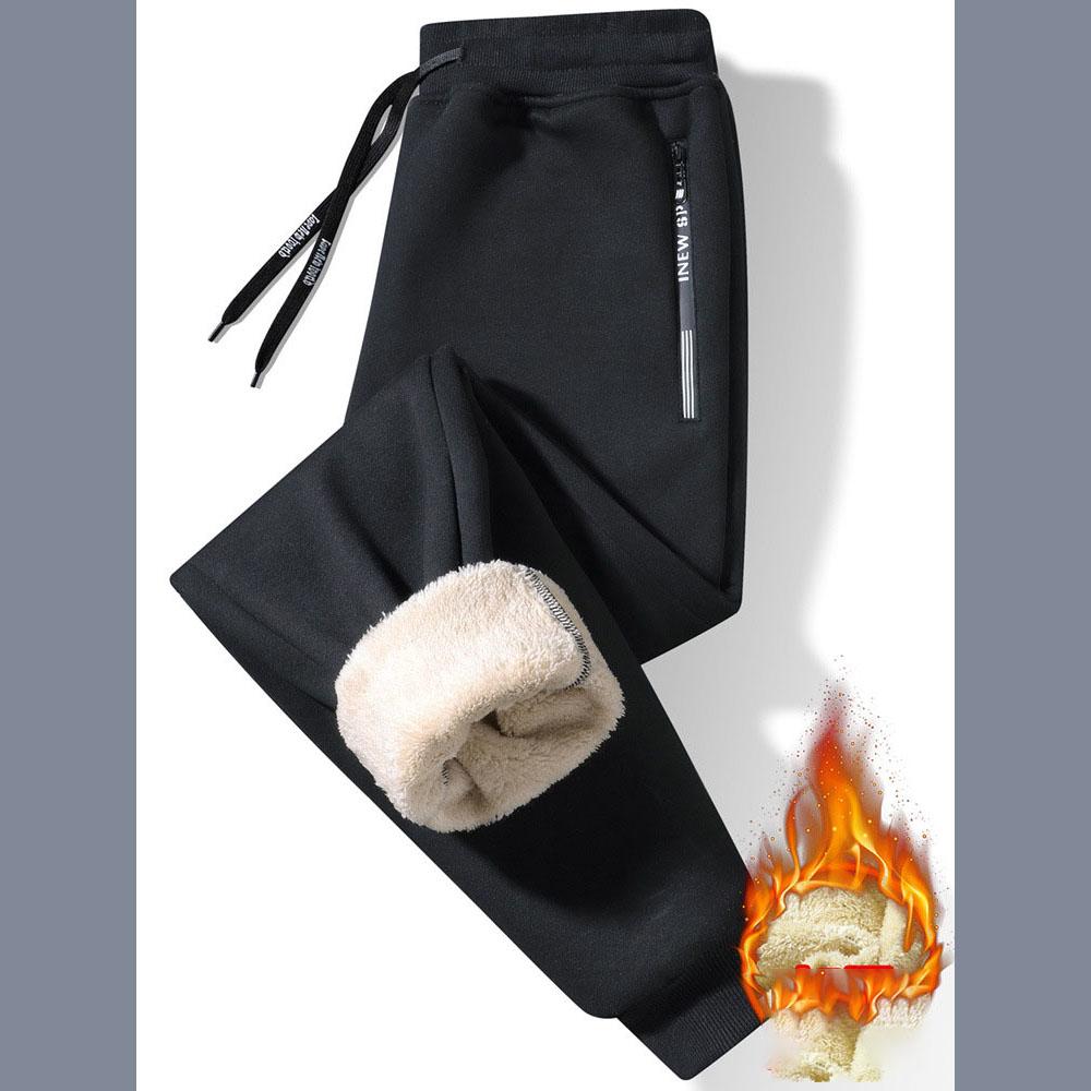 Autumn and Winter Fashion Sports Plus Fleece Thick Warm Pants Men's Casual Loose Comfortable Large Size Pants