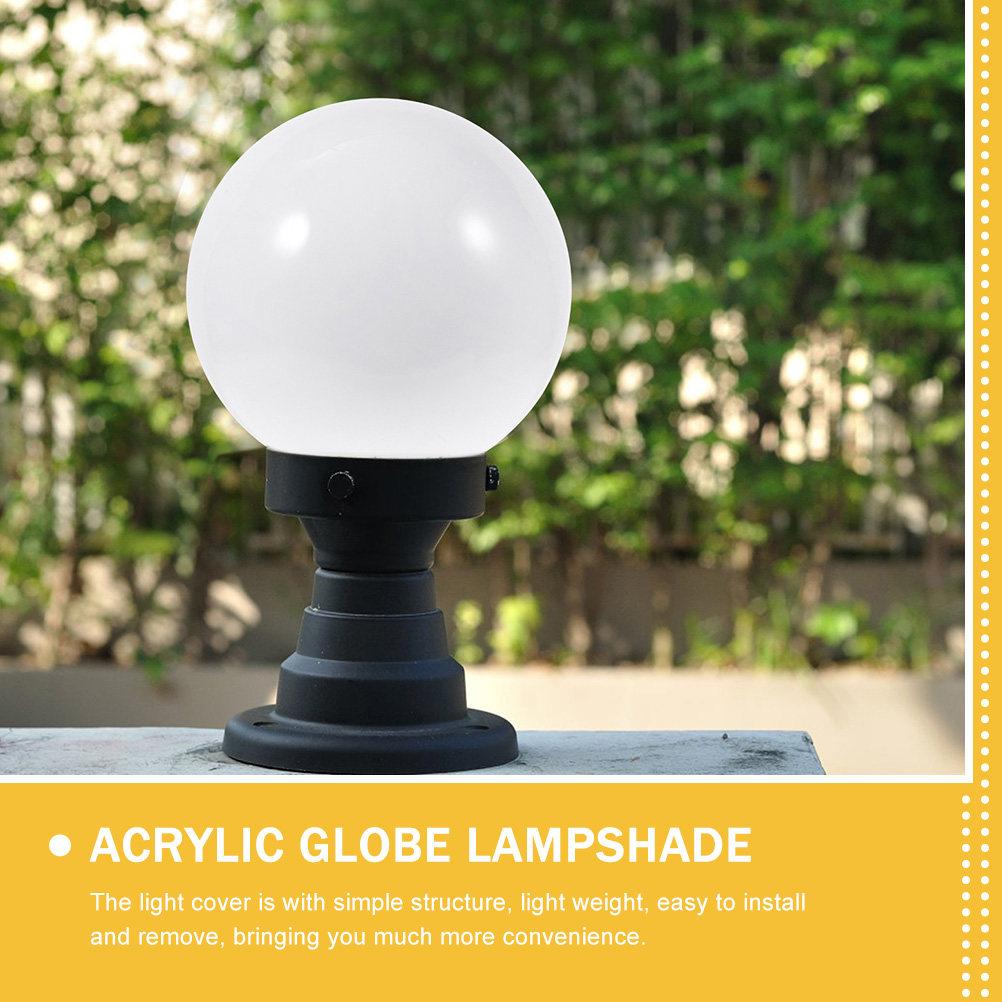 2 Stück Premium Acryl Globus Lampenschirm für Außenbereich Hof Garten Wandleuchtenpfosten Halterung Leuchtenabdeckung Ersatzlampenschirm Glühbirne