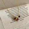 Luxury Elegent Pomegranate Pendant Necklaces Earrings for Women Exquisite Metal Crystal Beads Charm Delicate Jewelry Set Gifts