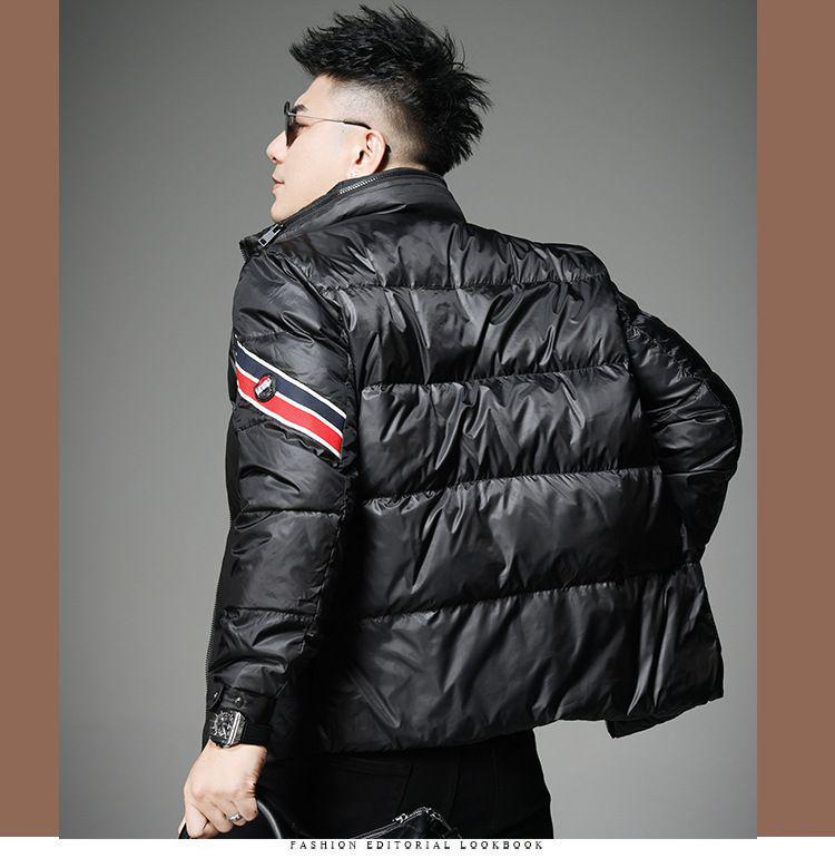 Men's Fashionable Slim Fit Down Jacket with Stand Collar - Winter 2025 Trend