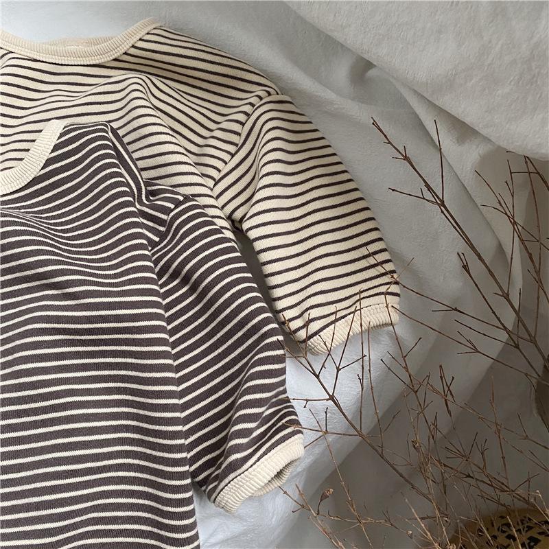 Korean Style Kids' Unisex Striped Trim Hoodie - Loose Fit Long Sleeve Pullover