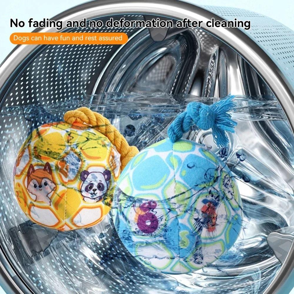 With Rope Knot Pet Plush Sound Toy PP Cotton Filling Doggy Disc Ball Chew Ball Dog Toy Ball  Indoor