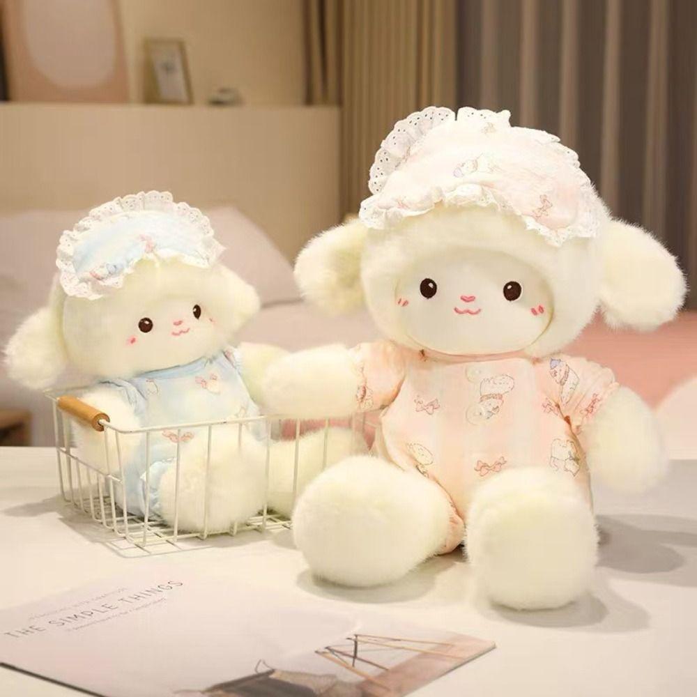 Weiche Lamm-Plüschtiere Flauschige Beruhigungs-Puppe Niedliche Schlaf-Kissen-Puppe Kindergeschenk