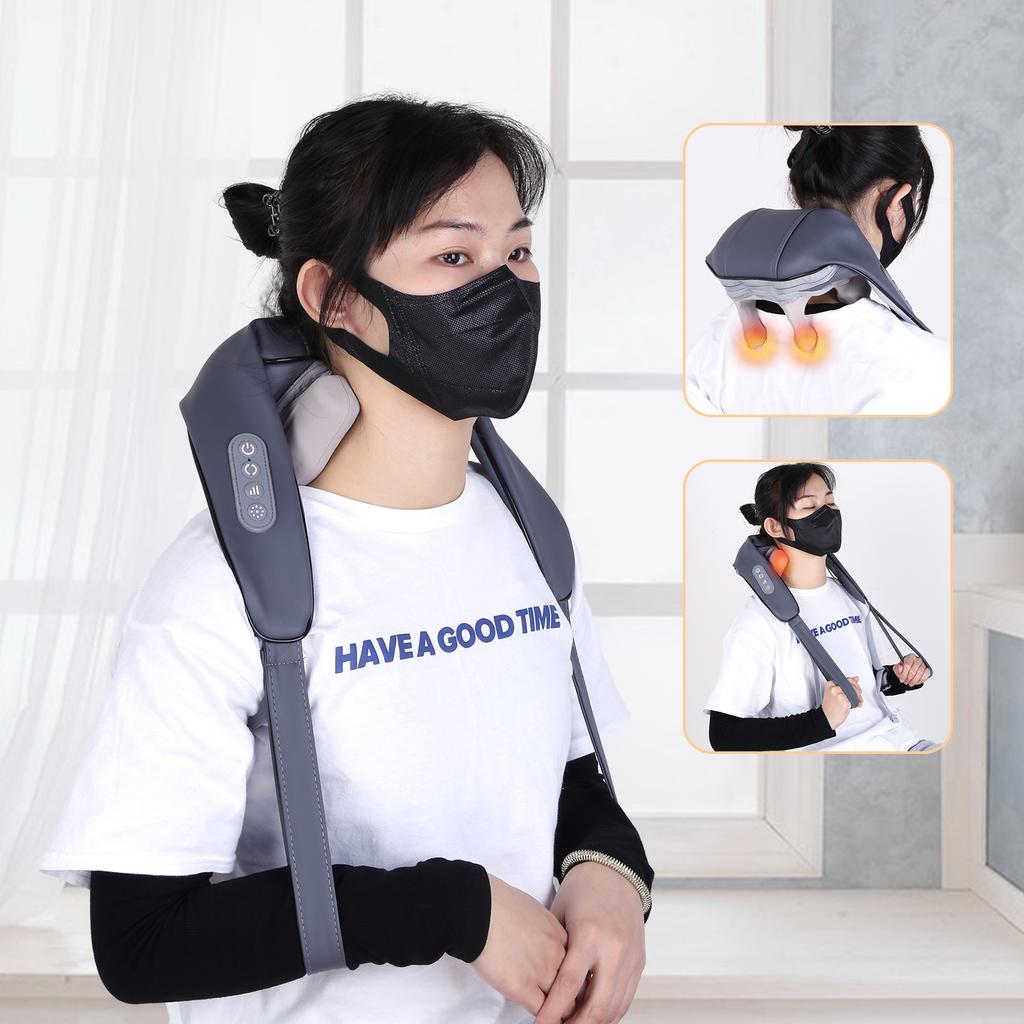 Electrical Neck Massageador 5D Kneading Shiatsu Massage Shawl Kneading Massage Pillow U Shape for Neck Shoulder Pain Relief