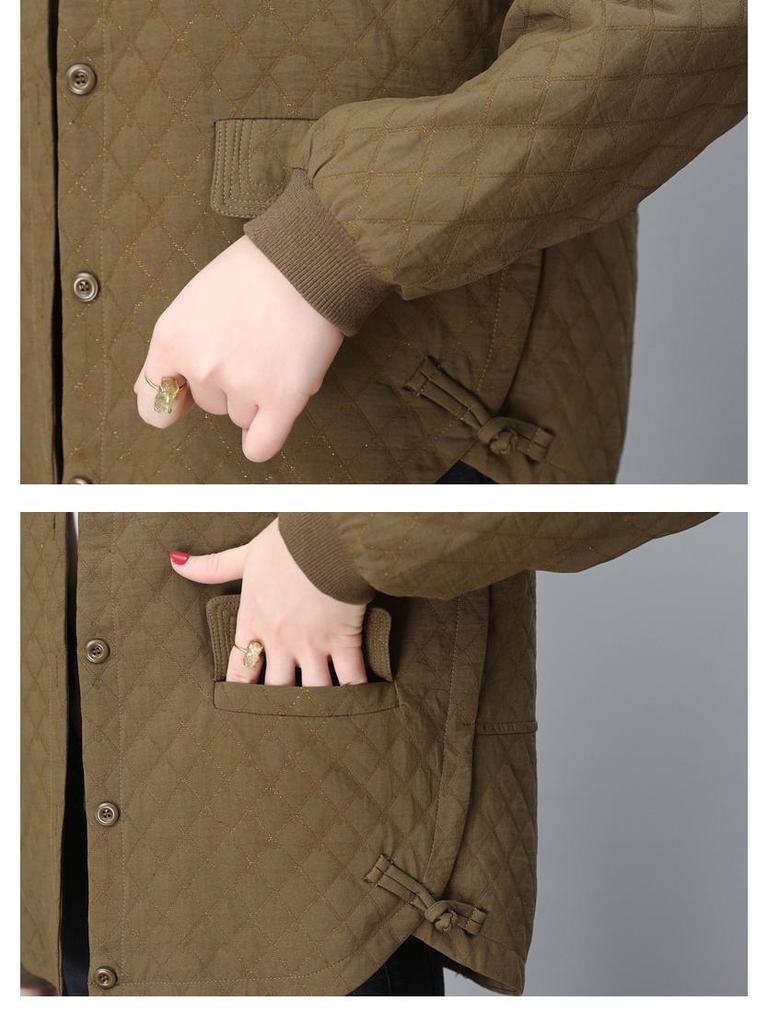 2024 New Autumn Argyle Coat for Women - Short, Casual, Hot Style Jacket for Middle-Aged Moms