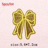 5Pcs/Lot Glitter Butterfly Bow Iron on Patches - Embroidered Patches on Clothes Bags Hats Jackets Decor