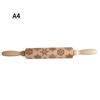 Wood Christmas Printing Rolling Pin Wooden Carvings Embossing Elk Snowflake Christmas Tree Snowman Rolling Pin Cookies Crafts
