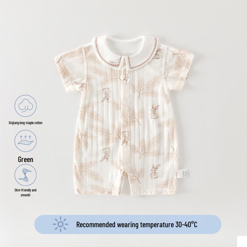 A-Class Summer Unisex Cotton Baby Bodysuit - Thin, Seamless Infant Romper