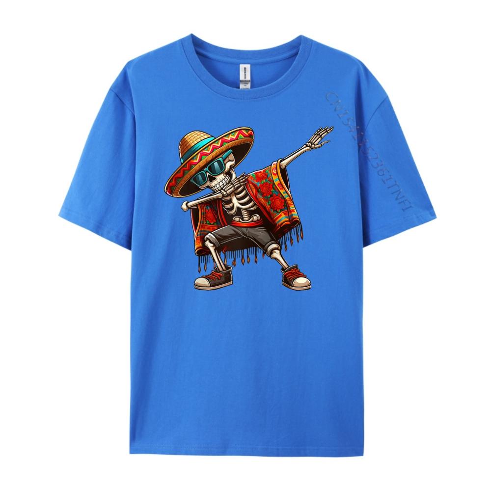 Dabbing Skeleton Sombrero Poncho Cinco De Mayo Mexican Raglan New T Shirt Mens TShirts