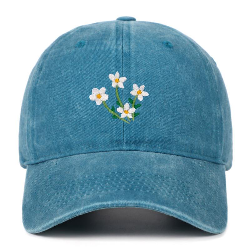 Floral Embroidered Baseball Cap With Curved Brim For Casual Style