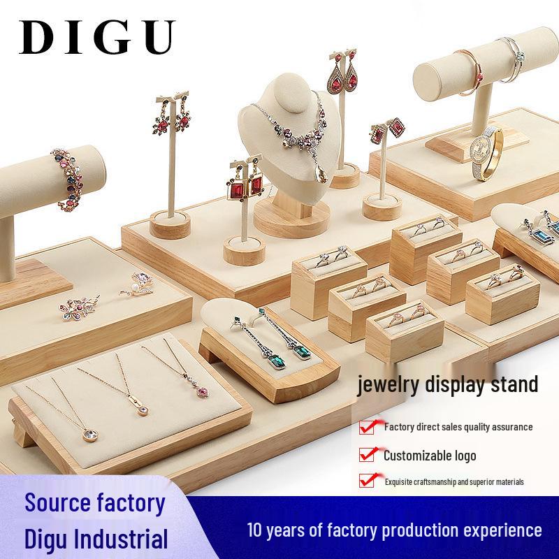 

Digu Solid Wood Jewelry Display Stand for Rings, Necklaces, Earrings, and Pendants