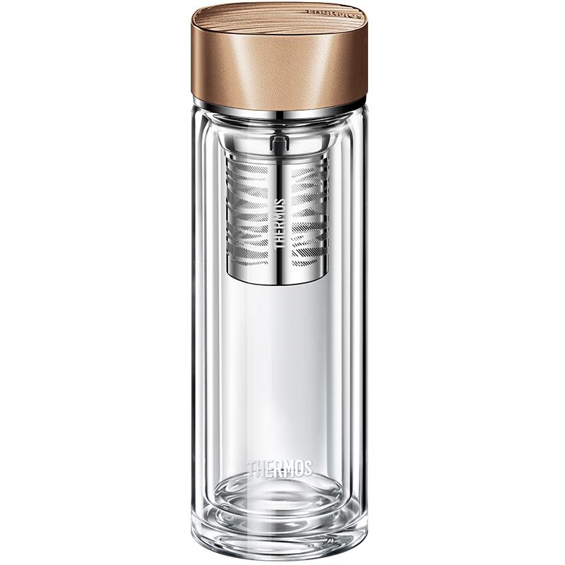 THERMOS 400ml Double-Layer Glass Tea Infuser Bottle