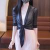 Cardigan in Pizzo a Rete Oro/Argento Estivo da Donna e Sciarpa Protezione Solare