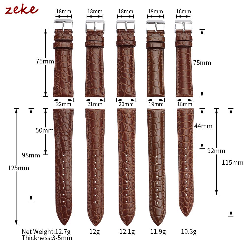 Crocodile Pattern Design Leather Watch Strap 18mm 19mm 20mm 21mm 22mm Soft Watchbands Business Wristwatch Band with Pin Buckle