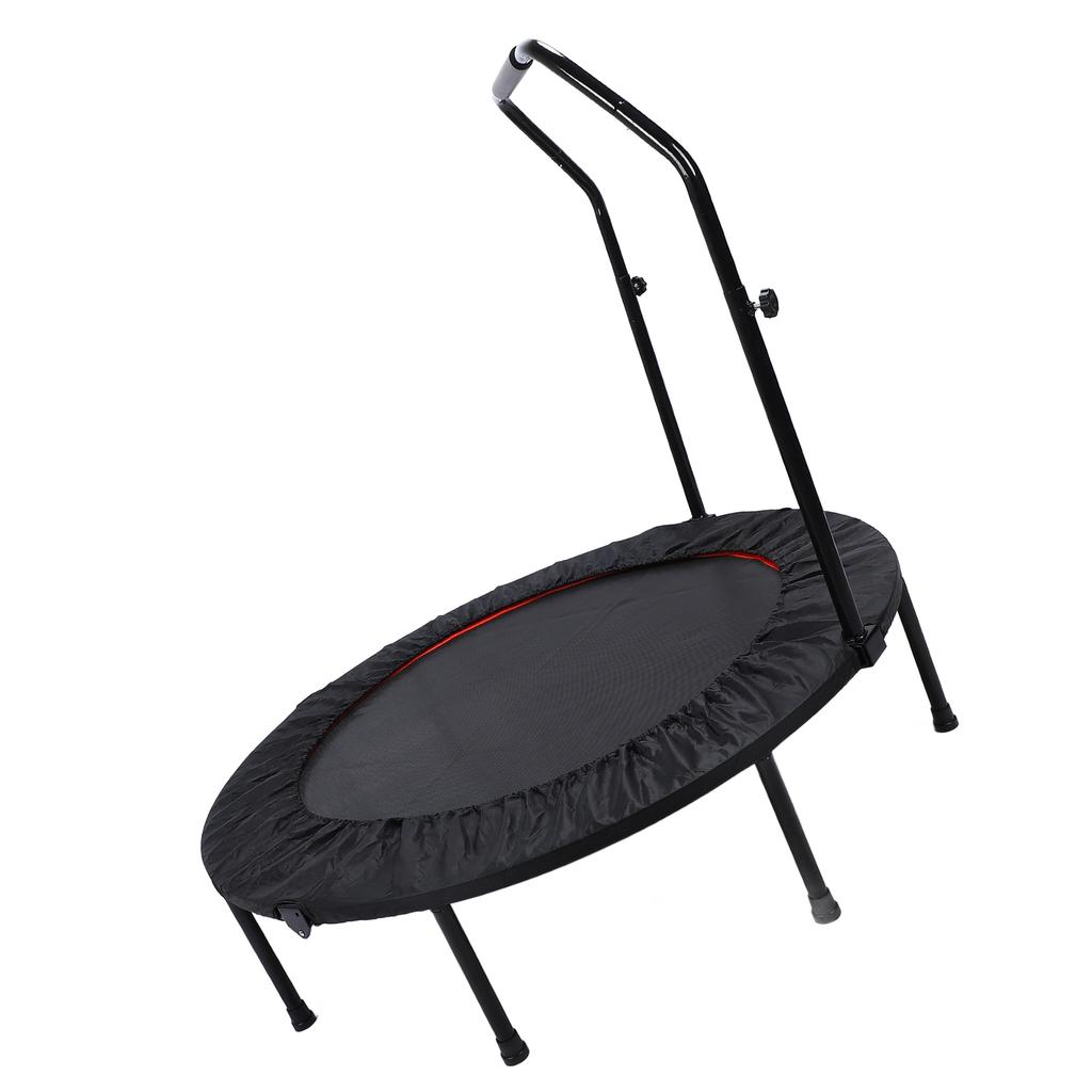 48in Foldable Trampoline with Handle Strong Load Stable Support Fitness Rebounder for Adults Garden Workout