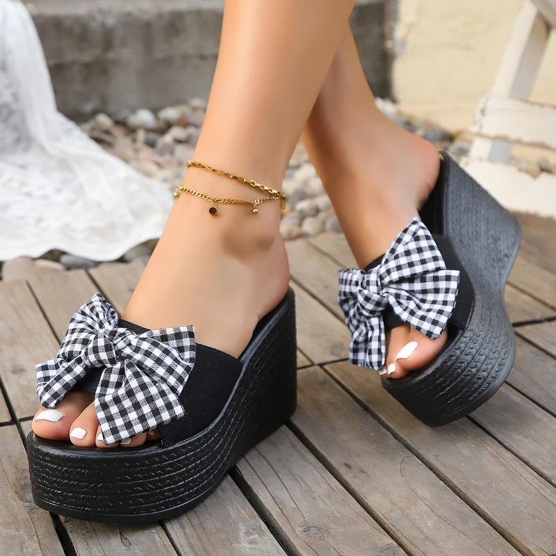 Fashion 2025 Hot Sale Ladies Shoes Open Toe Women's Slippers New Summer Outdoor Casual Plus Size Butterfly-knot Platform Sandals Zapatos