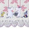 Marushin Hand Towel MOOMIN Blooming Maze Applique Embroidery Zero-Twist Yarn 34x36cm
