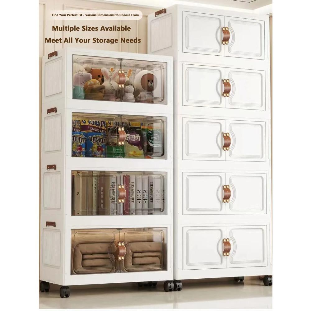 Faltbarer Aufbewahrungsschrank Wandmontage Klappbarer Spind Kompakter Organizer für Zuhause und Büro mit verstellbaren Regalen in Weiß/Grau