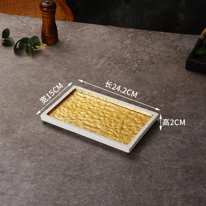 Talíř na sushi v japonském stylu Kreativní špičkové grilovací keramické talíře Retro lehký luxusní podnos na občerstvení Vynikající domácí nádobí