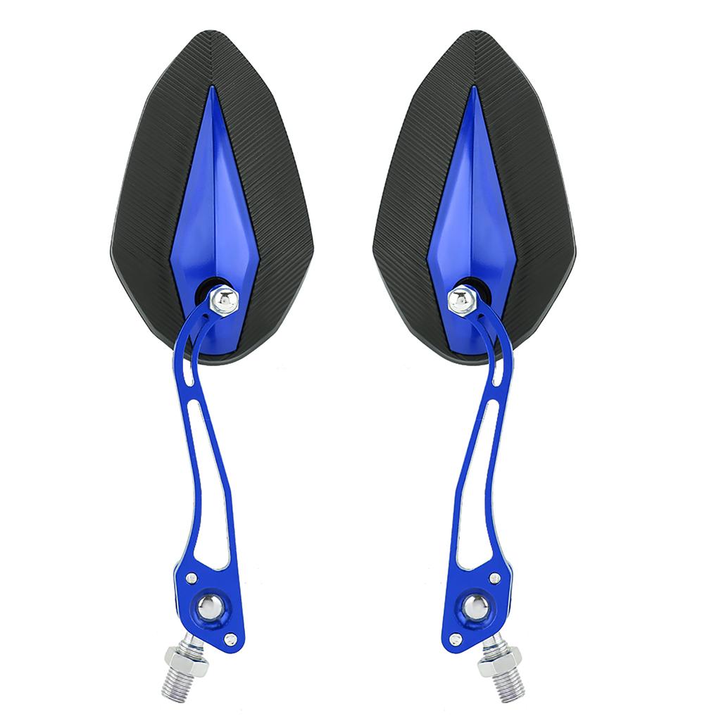 Pair 8mm 10mm Universal Motorbike Motorcycle Rearview Mirror Rear View Side Mirrors Blue