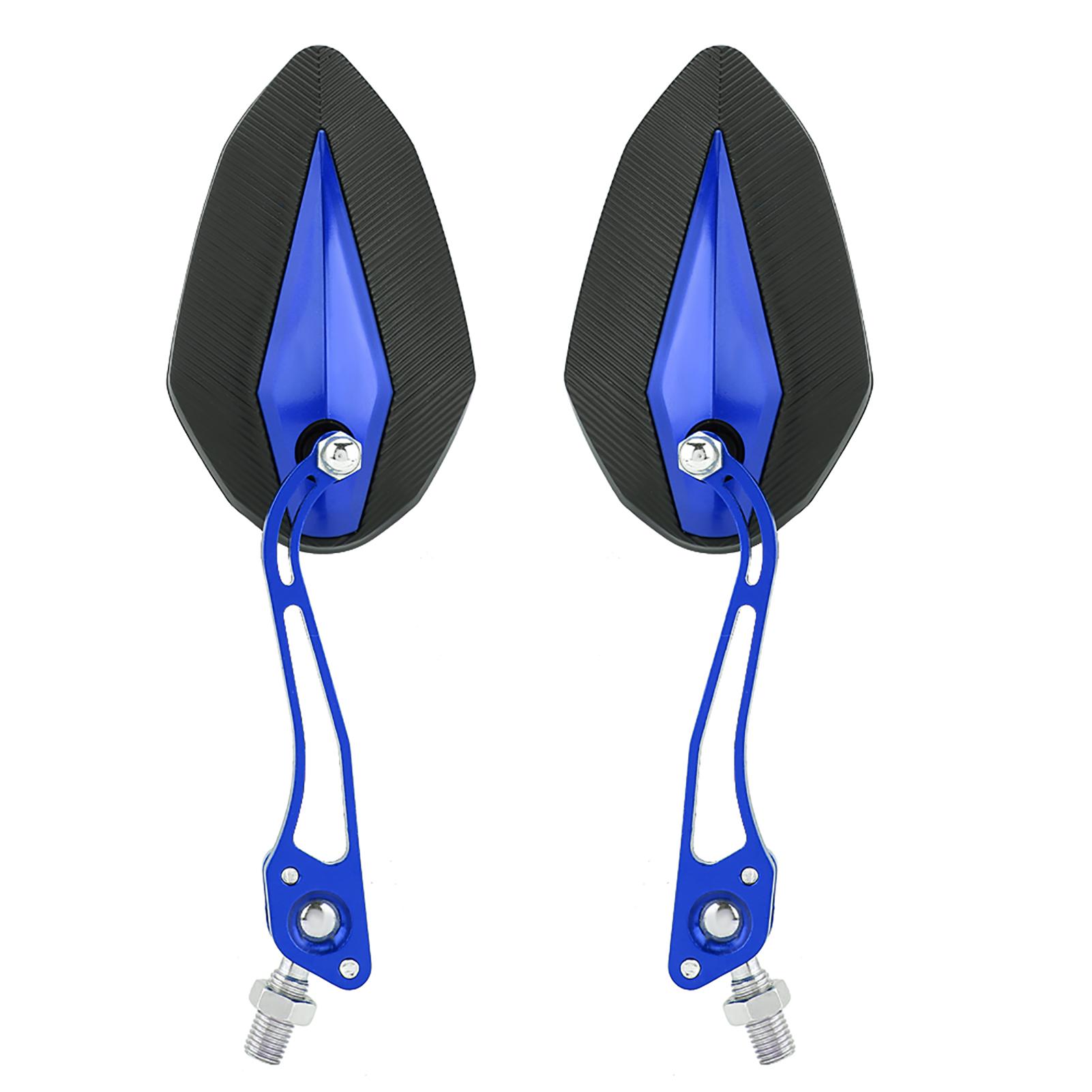 

Pair 8mm 10mm Universal Motorbike Motorcycle Rearview Mirror Rear View Side Mirrors Blue Blue синий