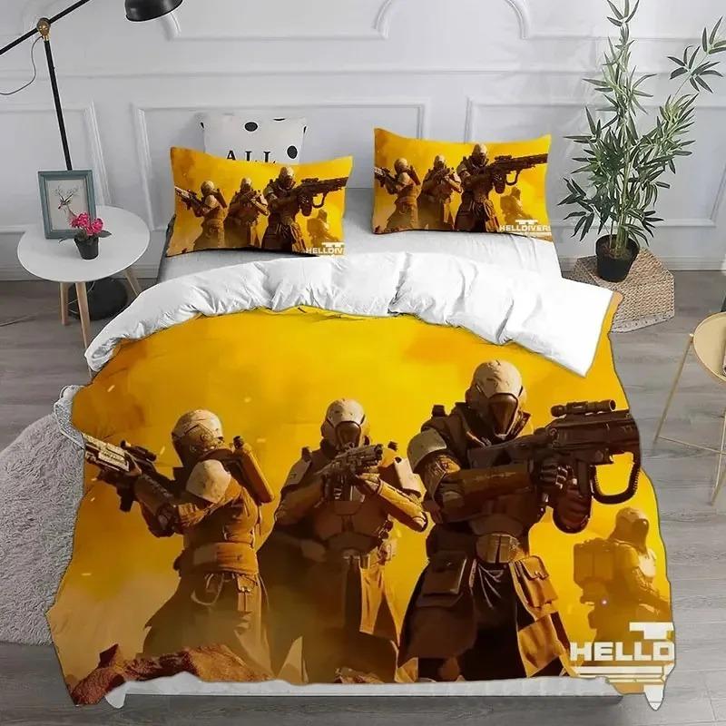 3D HELLDIVERS 2 Ložní sady Přikrývka Prošívaná přikrývka Povlak na postel Povlak na peřinu Sady povlaků na polštáře Dětská Velikost pro dospělé Pro bytový textil