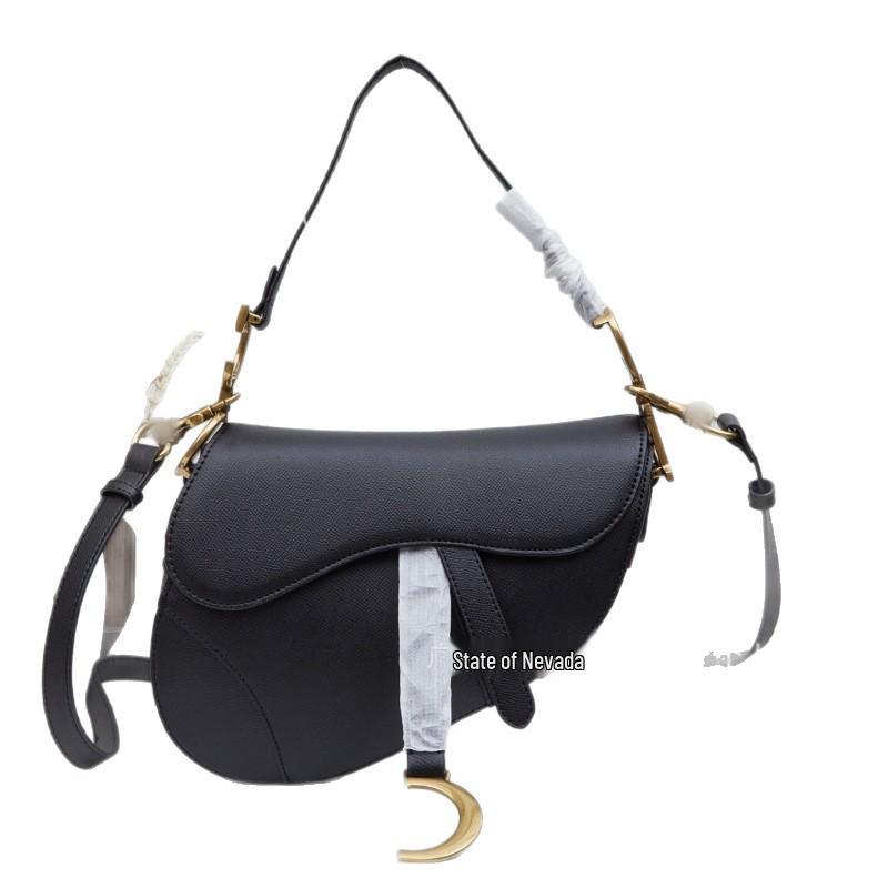 Women's Crossbody Saddle Bag with Vintage Floral Embroidery