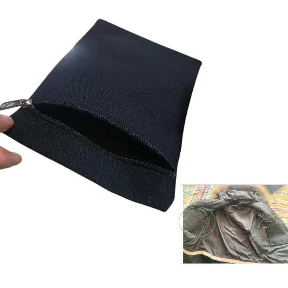 High Quality with Zipper Sew-in Side Hidden Pocket Solid Color Durable Inside Security Pocket Polyester Travel Wallet Pouch