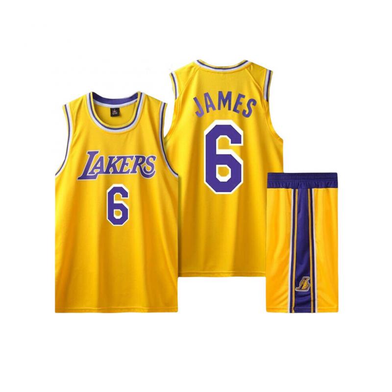 Los Angeles Lakers No. 6 LeBron James Adult and Children's Jersey Set