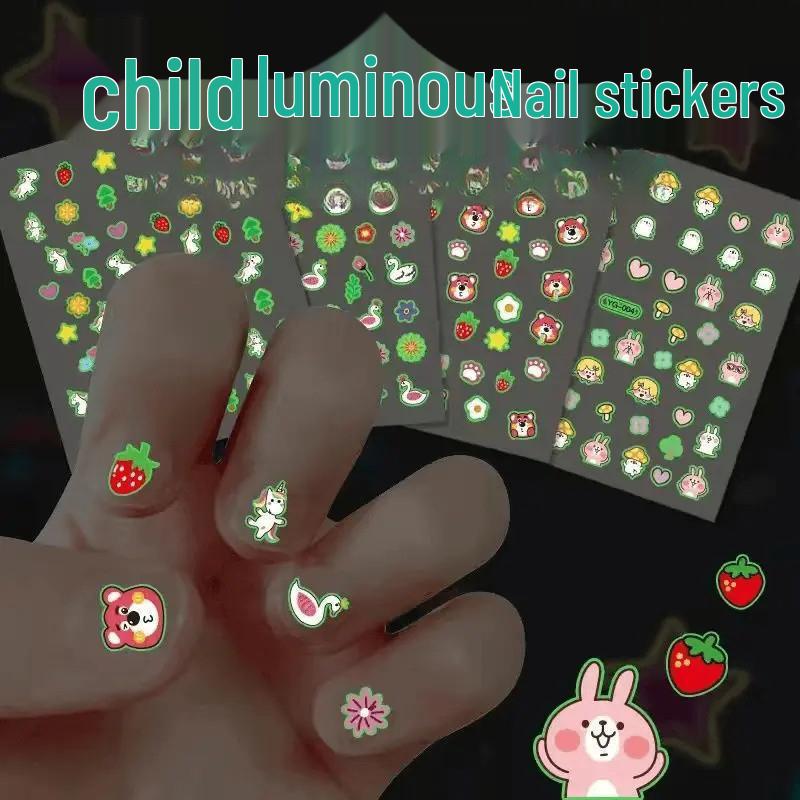 Children's Waterproof Little Rabbit and Flower Nail Art Stickers