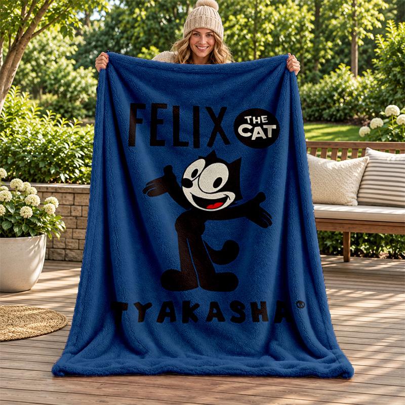 Felix the Cat blanket Flannel Blanket Soft Cozy Plush Throw for Sofa Bed Lightweight Home Decoration Gifts for Christmas various holidays