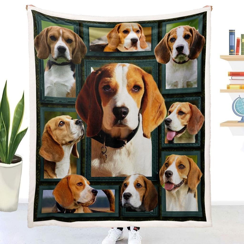 German Shepherd Blanket Dog Lover Gift Fleece Throw Soft Cozy Pet Photo Collage Home Decor Animal Art Bedding Cover