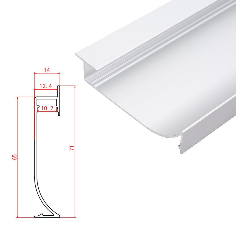 H65mm 0.5m/1m LED Baseboard Hard Bar Light Aluminium Profile Channel Wall LED Skirting Linear Lamp for Corridor Strip Lamp