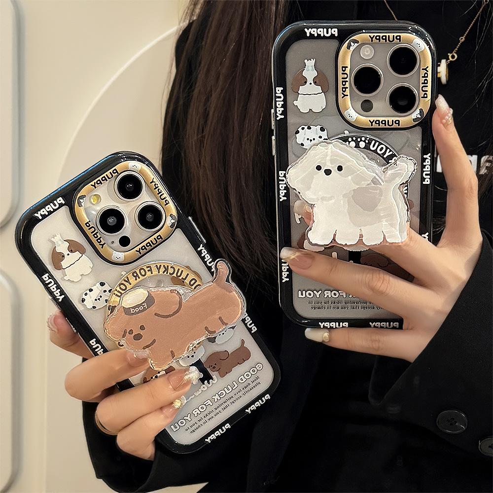 Personalized Graffiti Dog IPhone Case 16 Suitable for 14ProMax Magnetic Bracket IPhone 13 American 12 Hard