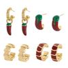 Trendy Chili Shaped Earrings Sturdy Stainless Metal Comfort Fit Ear Studs Jewelry For Women And Girls