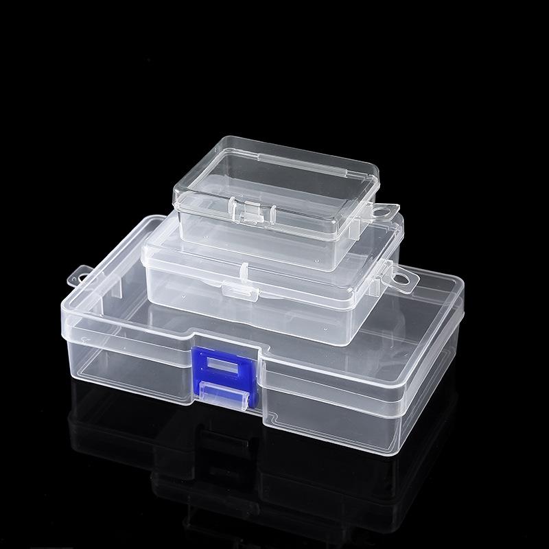 Transparent Rectangular Plastic Lock Empty Box, Sample Box, Spare Parts Packaging Box, Tool Storage Box