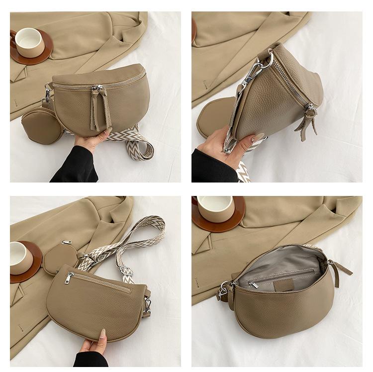 Genuine Leather Women Shoulder Crossbody Bags Luxury Cow Leather Chest Bag With Small Purse Female Handbags Waist Bag