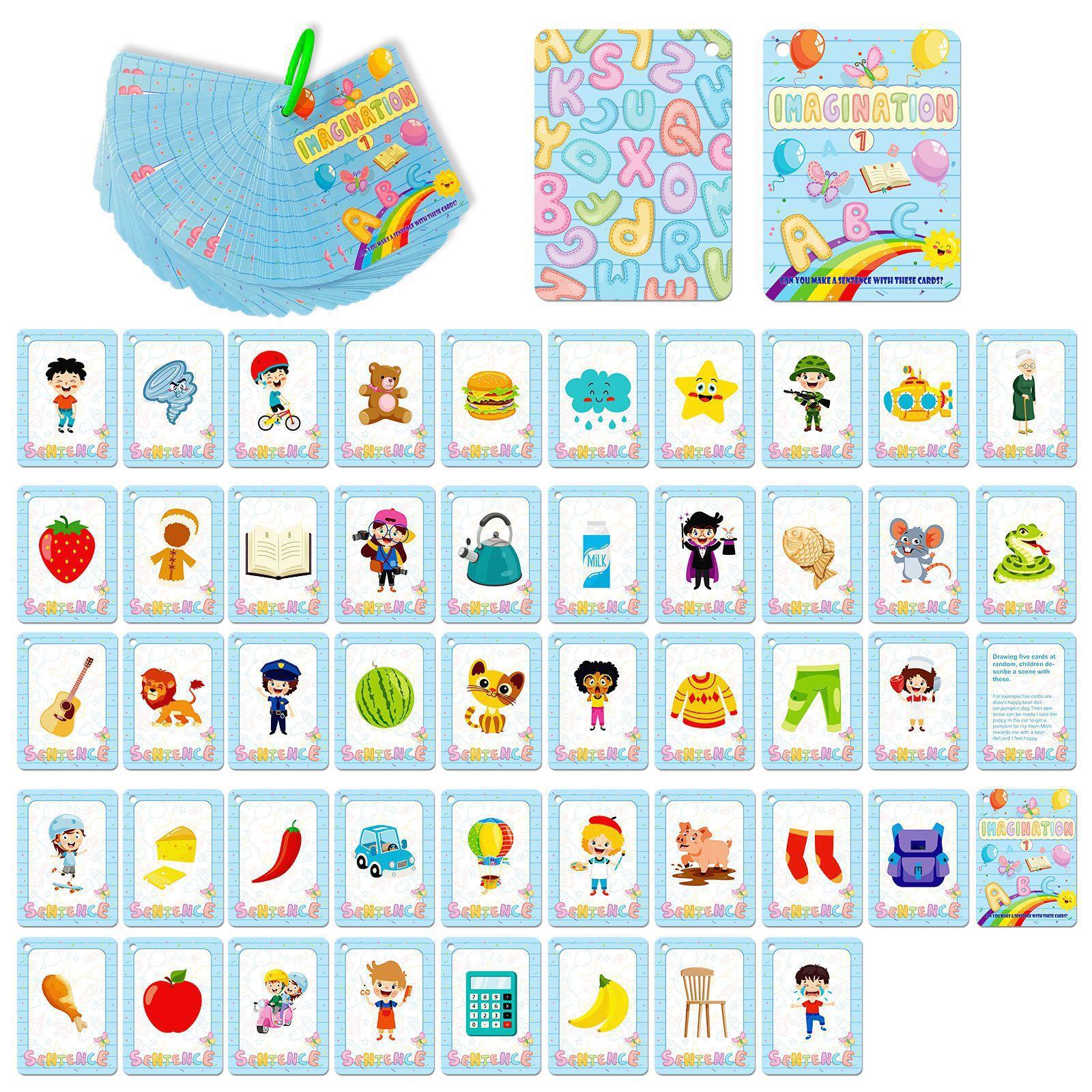 

50 Education Cards, Baby Early Education, Personal Interaction Training, Children S Imagination Learning Card