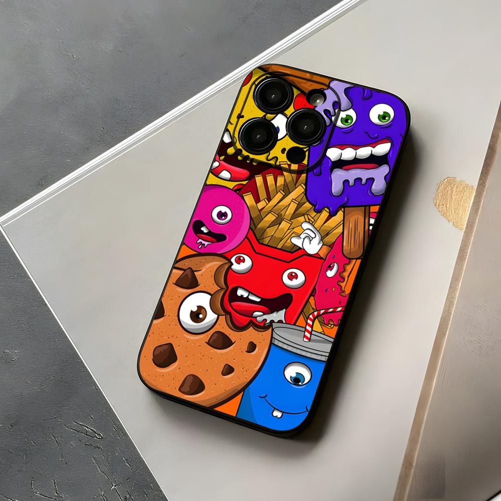 Monster Party Phone Case For Iphone 15 16 12 14 Se 2020 The Waves 2022 Pro Max 11 13 Xr X Xs Plus Funda Shell Cover