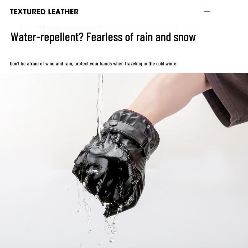 ZHENYUEQI Winter Waterproof Touchscreen Leather Gloves