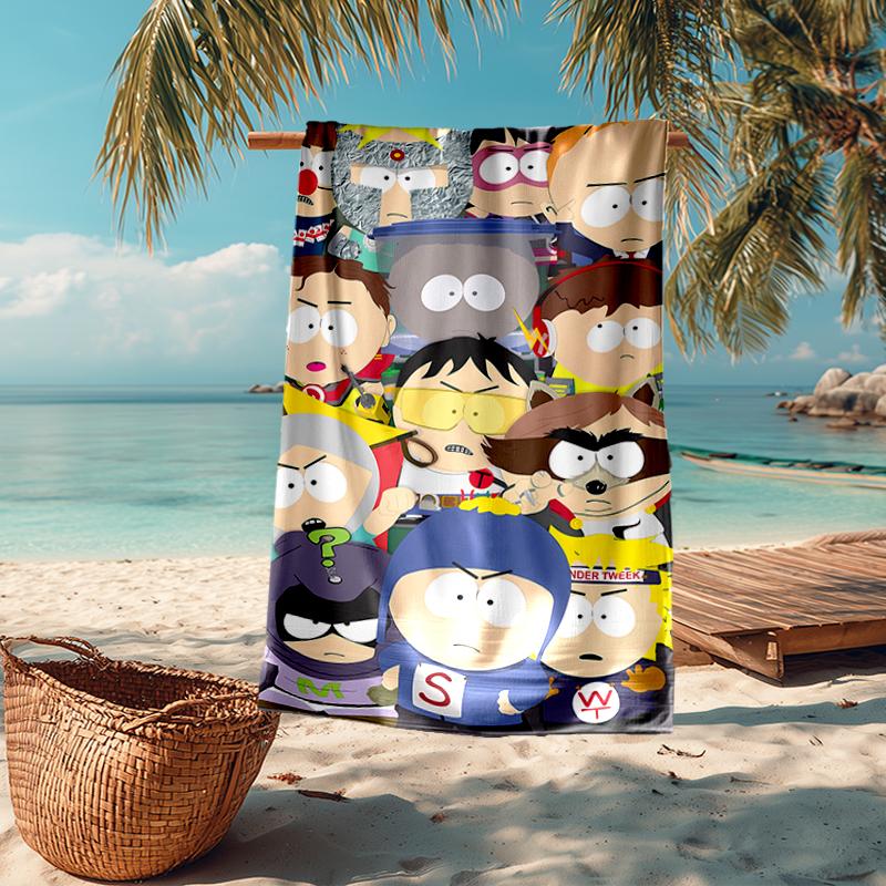 Ultra-Soft Beach Towel with South Park Theme,Ideal for Pool - Camping, Diving - Perfect Travel Essential, Vibrant Beach Towel.