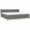 3130458 vidaXL Divan Bed with Mattress Dark Grey 200x200cm Fabric
