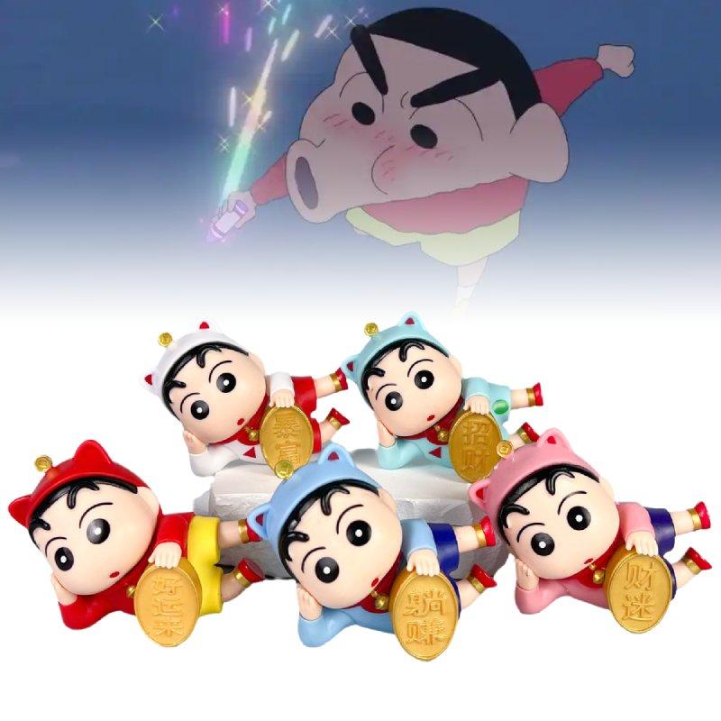 Shin 5pcs Crayon Chan Toy Doll Pvc Model Desktop Decoration Ornament Child Gifts